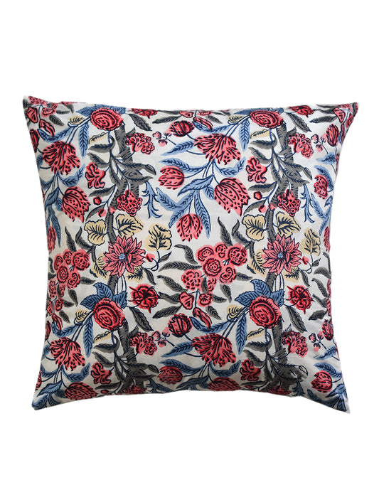Blue Kyaari Jaal Cotton Cushion Cover
