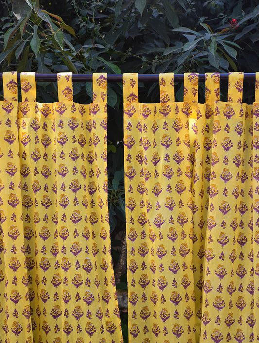 Yellow Gad Kalika Mulmul Curtain