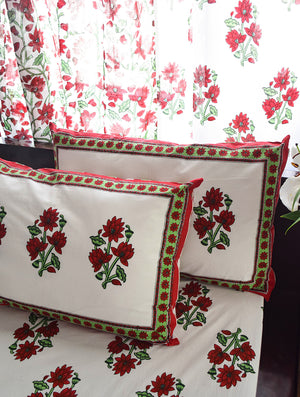 Padma Maroon Cotton Bedsheet