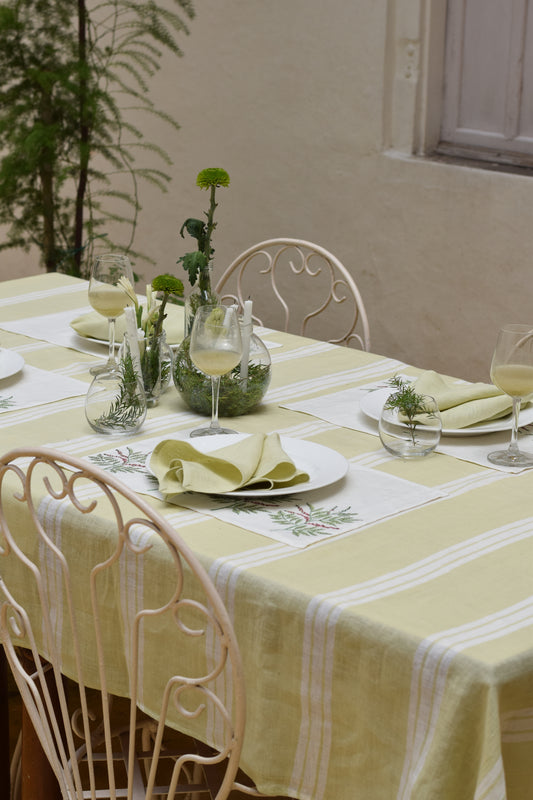 Hara Rekh Linen Table Cover